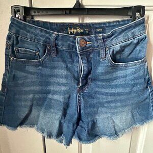 Indigo Rein Cutoff Blue Denim Jean Shorts - Juniors Curvy Size 1